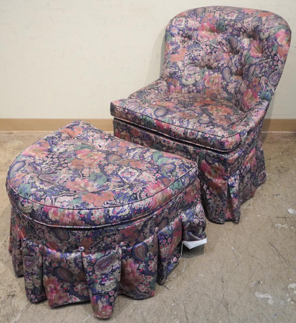 PAISLEY UPHOLSTERED LOUNGE CHAIR