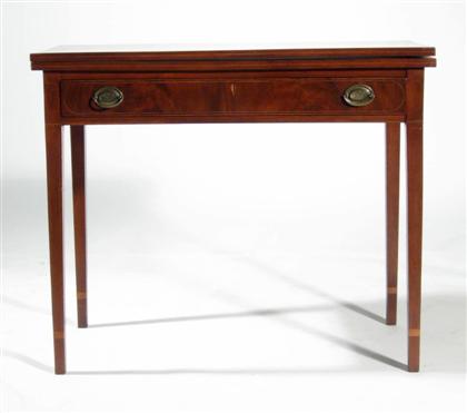 Satinwood inlaid game table    Rectangular