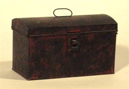 Painted and grained tin document box