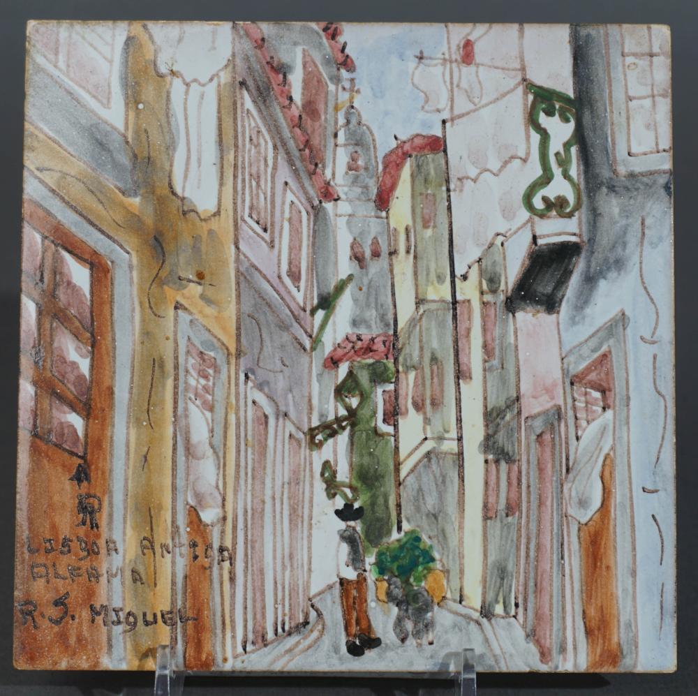 PORTUGUESE PAINTED TILE, TITLED