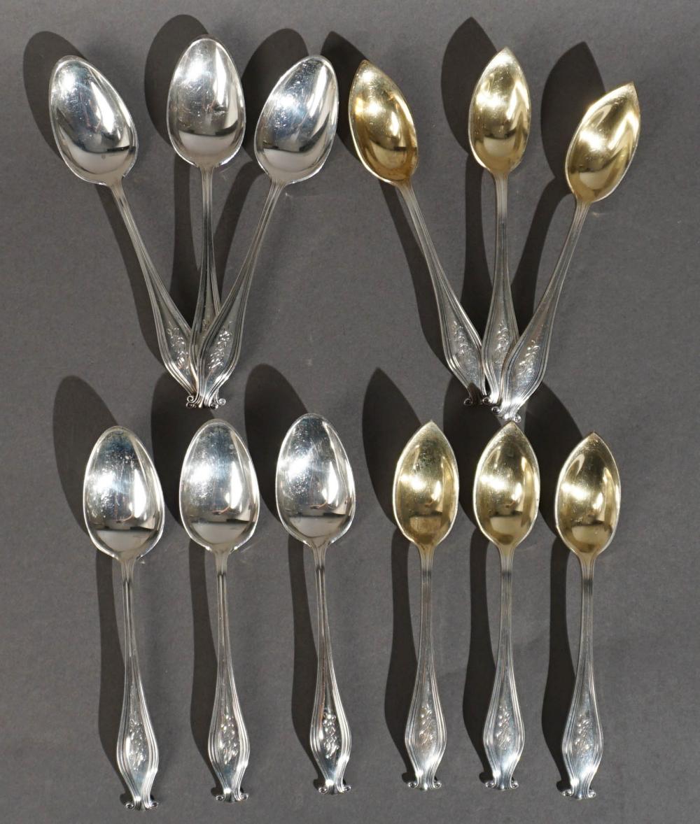 SIX GORHAM STERLING TEASPOONS AND