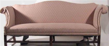 Chippendale-style camel back sofa