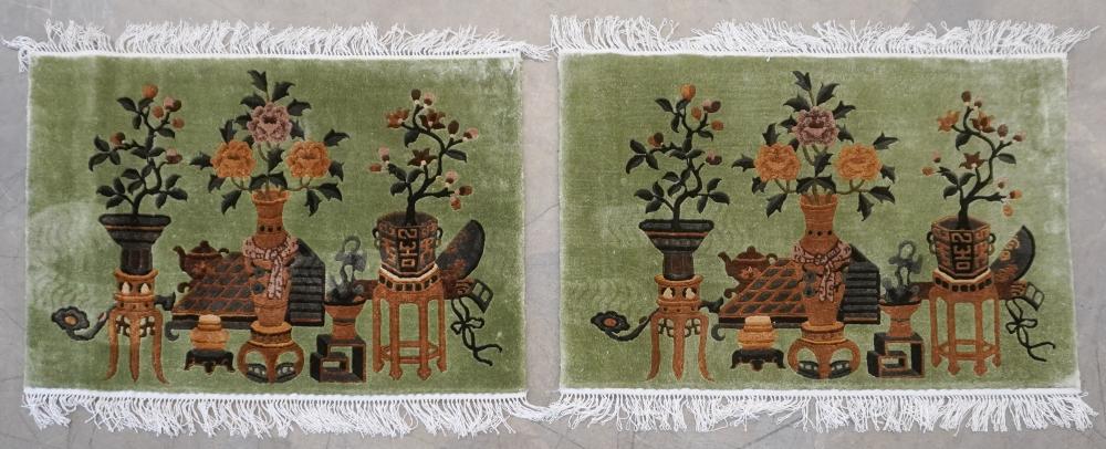 TWO CHINESE PARTIAL SILK PICTORIAL 2e7e7c