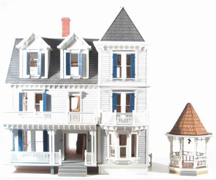 Large painted doll house 20th 4a640