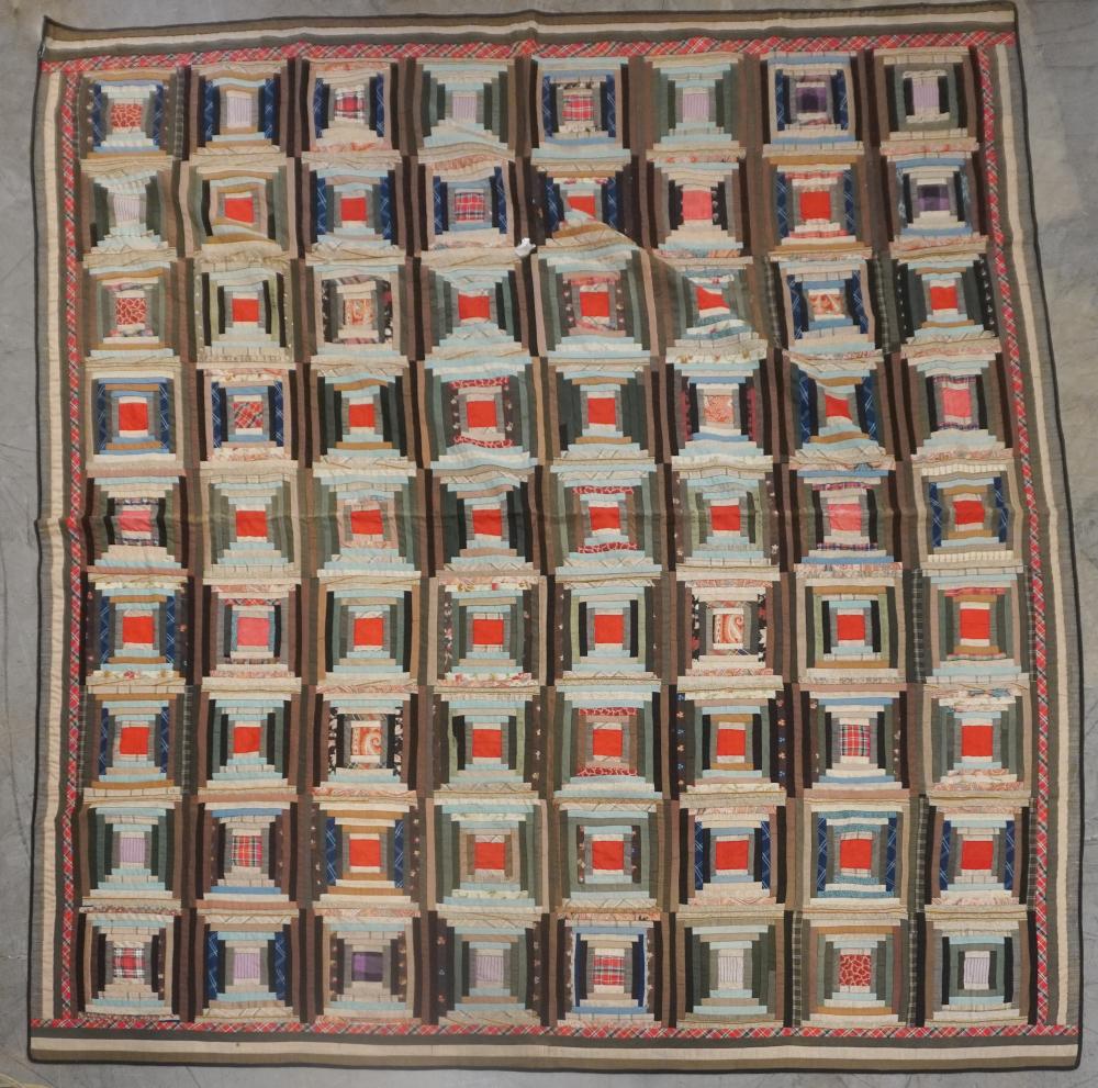  LOG CABIN PATTERN PATCHED QUILT Log 2e7e91
