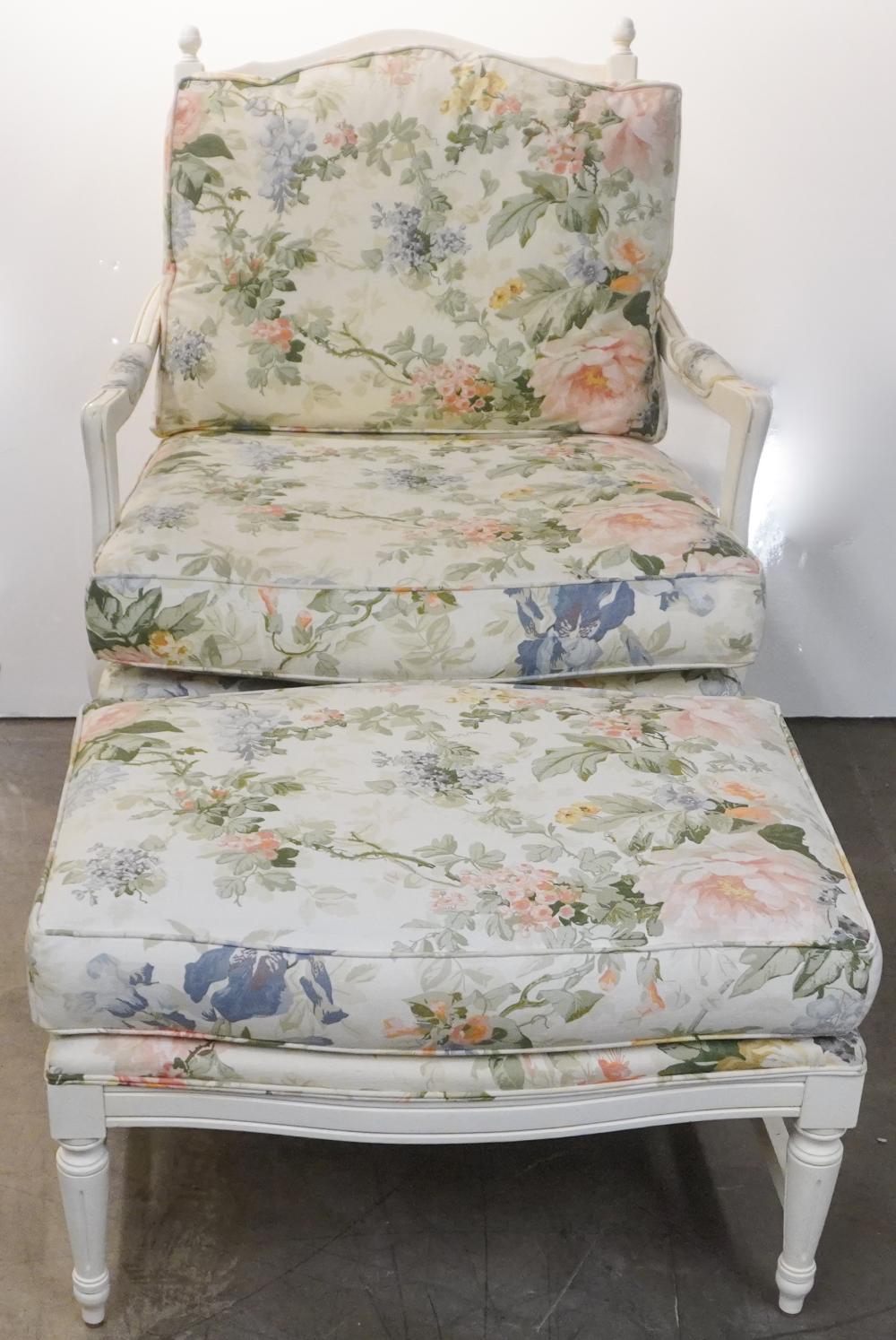 ETHAN ALLEN WHITE PAINTED AND FLORAL 2e7ea4