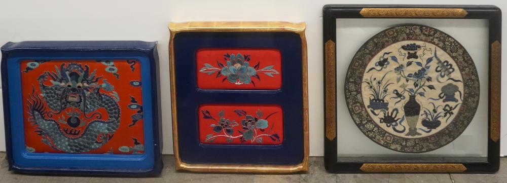 FOUR CHINESE EMBROIDERED PLAQUES  2e7ef1