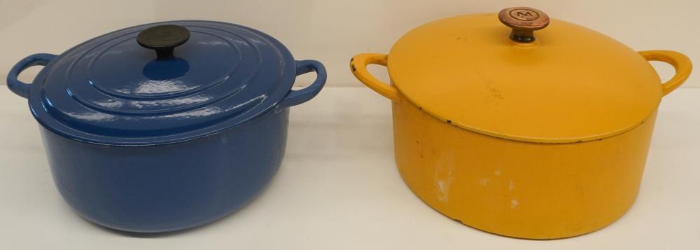 ONE LE CREUSET AND ONE OTHER ENAMEL