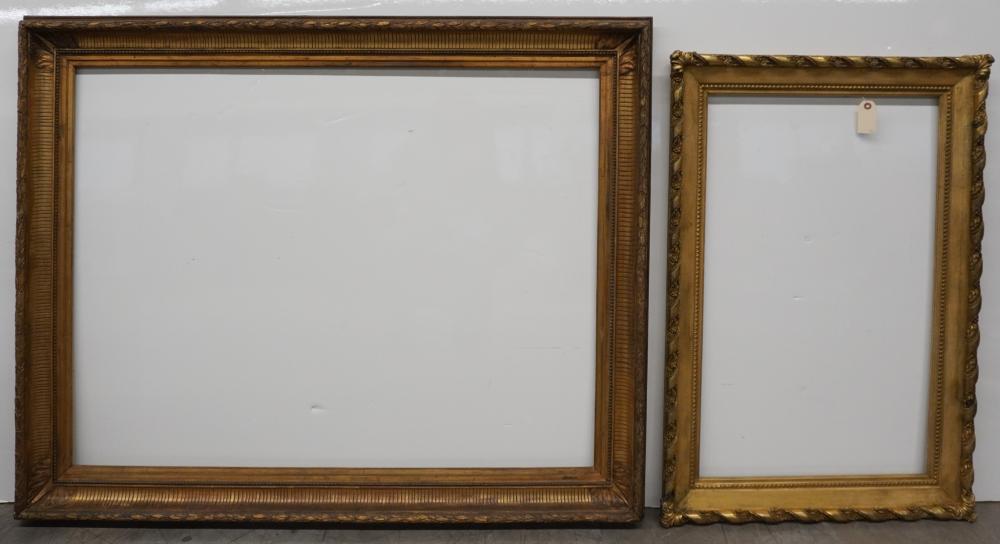 TWO CARVED AND GILTWOOD FRAMES,