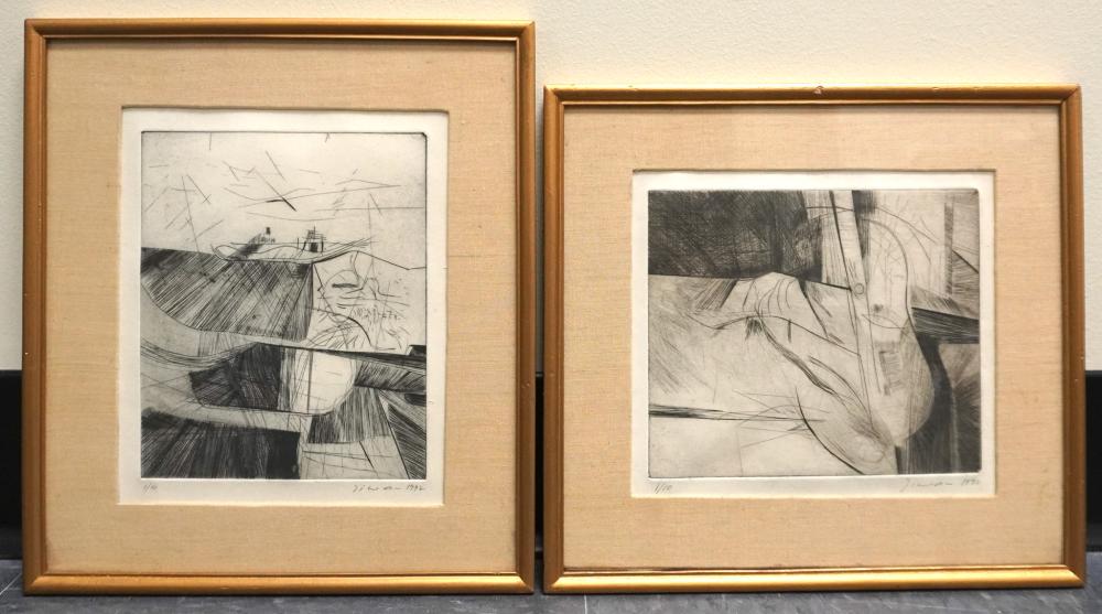 PAIR OF ABSTRACT ETCHINGS EACHED 2e7f0b