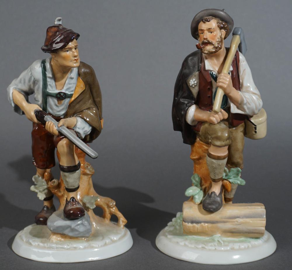 TWO PORCELAIN FIGURES, HUNTER AND