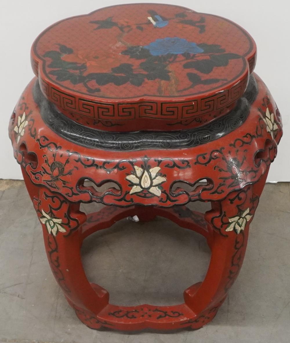 CHINESE POLYCHROME DECORATED LACQUER