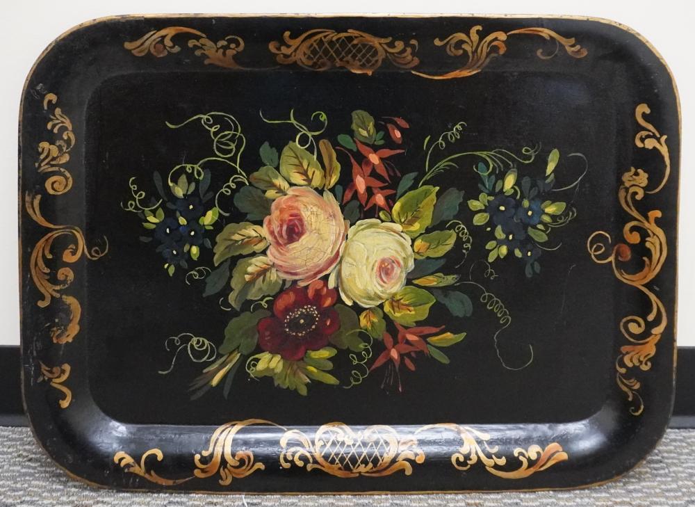 VICTORIAN TOLE DECORATED TRAY L: