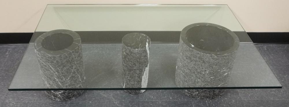 CONTEMPORARY MARBLE BASE GLASS