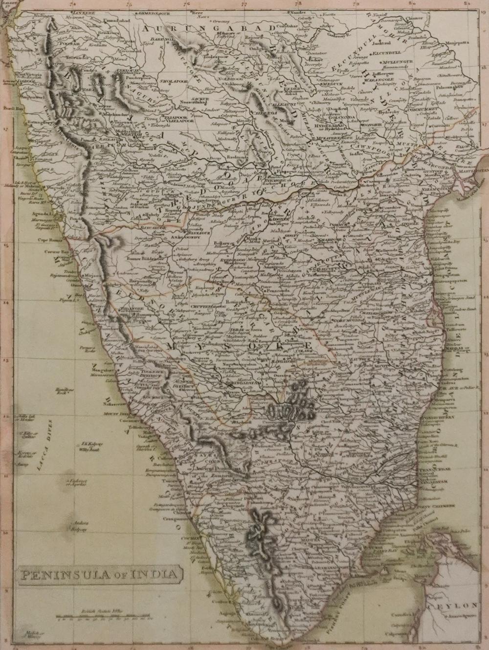 MAP OF THE PENINSULA OF INDIA,