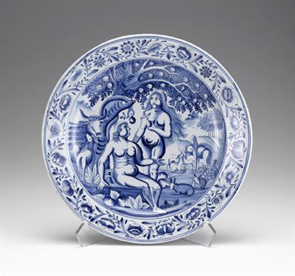 Delft blue and white Adam and Eve 4a65a