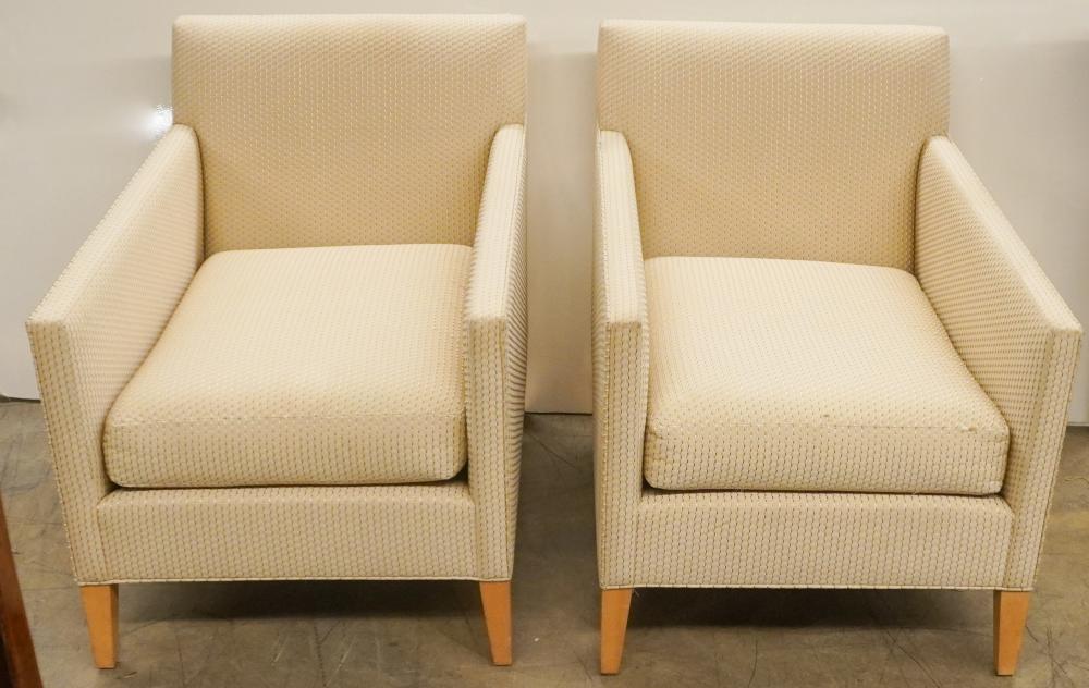 PAIR CONTEMPORARY UPHOLSTERED MAPLE 2e7fa0