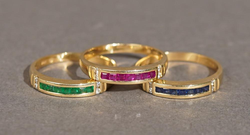 SET OF THREE 14 KARAT YELLOW GOLD  2e7fd2