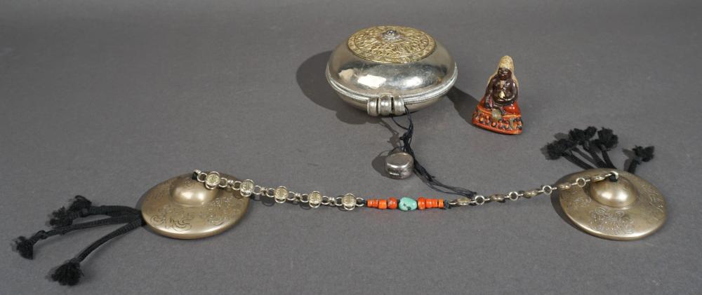 TIBETAN BRONZE CEREMONIAL BELLS AND