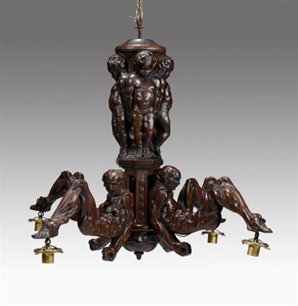 Continental carved walnut four light 4a66d