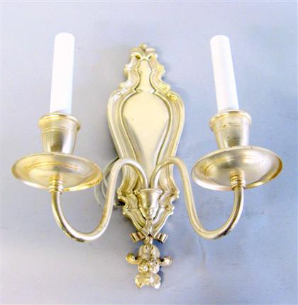 Set of four silvered metal two arm 4a671