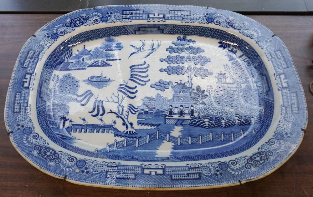 ENGLISH BLUE TRANSFER DECORATED PLATTER,