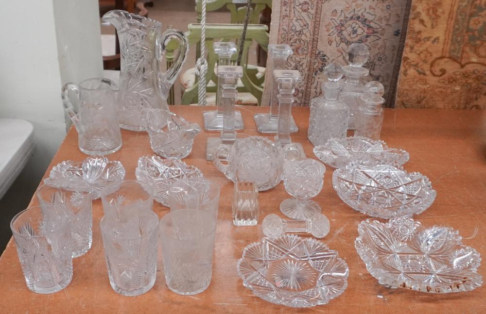 COLLECTION OF CUT CRYSTAL TABLE