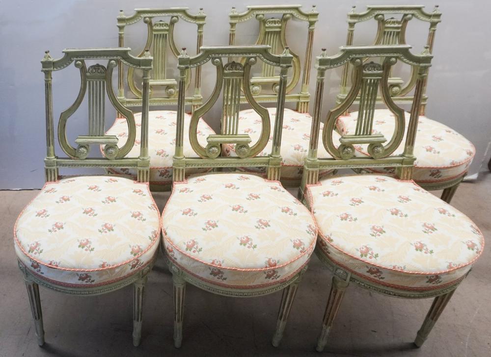 SET OF SIX LOUIS XVI STYLE GREEN