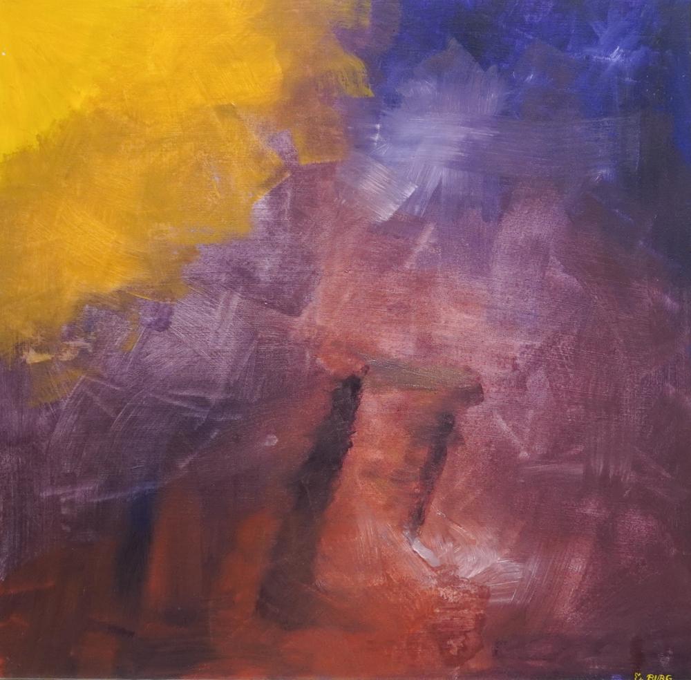 E. BURG, ABSTRACT, OIL ON CANVAS,