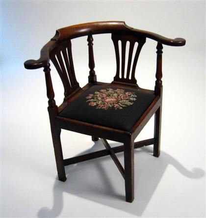 George III oak corner chair   