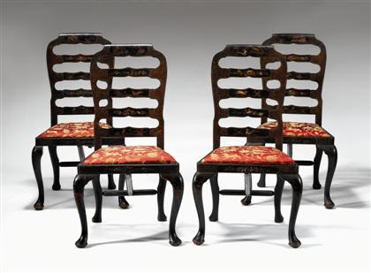 Set of four George II style japanned