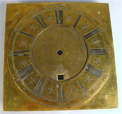 English brass clock face and spandrels 4a692