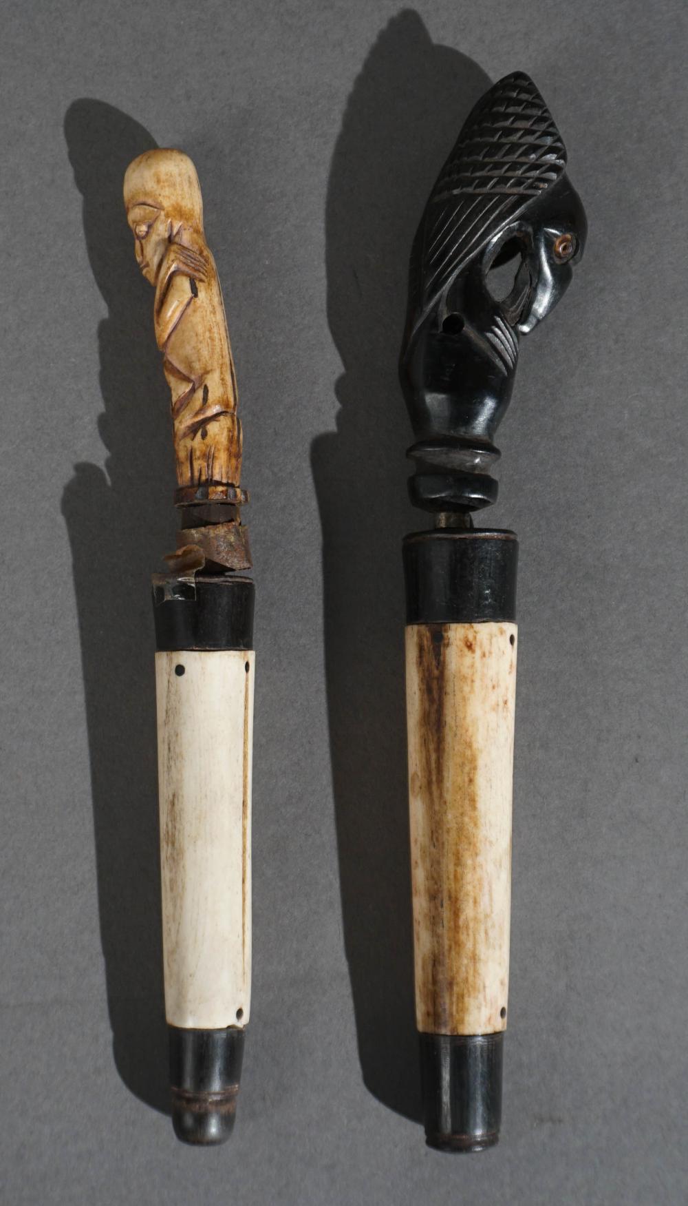 TWO BALINESE CARVING TOOLS IN CASES,