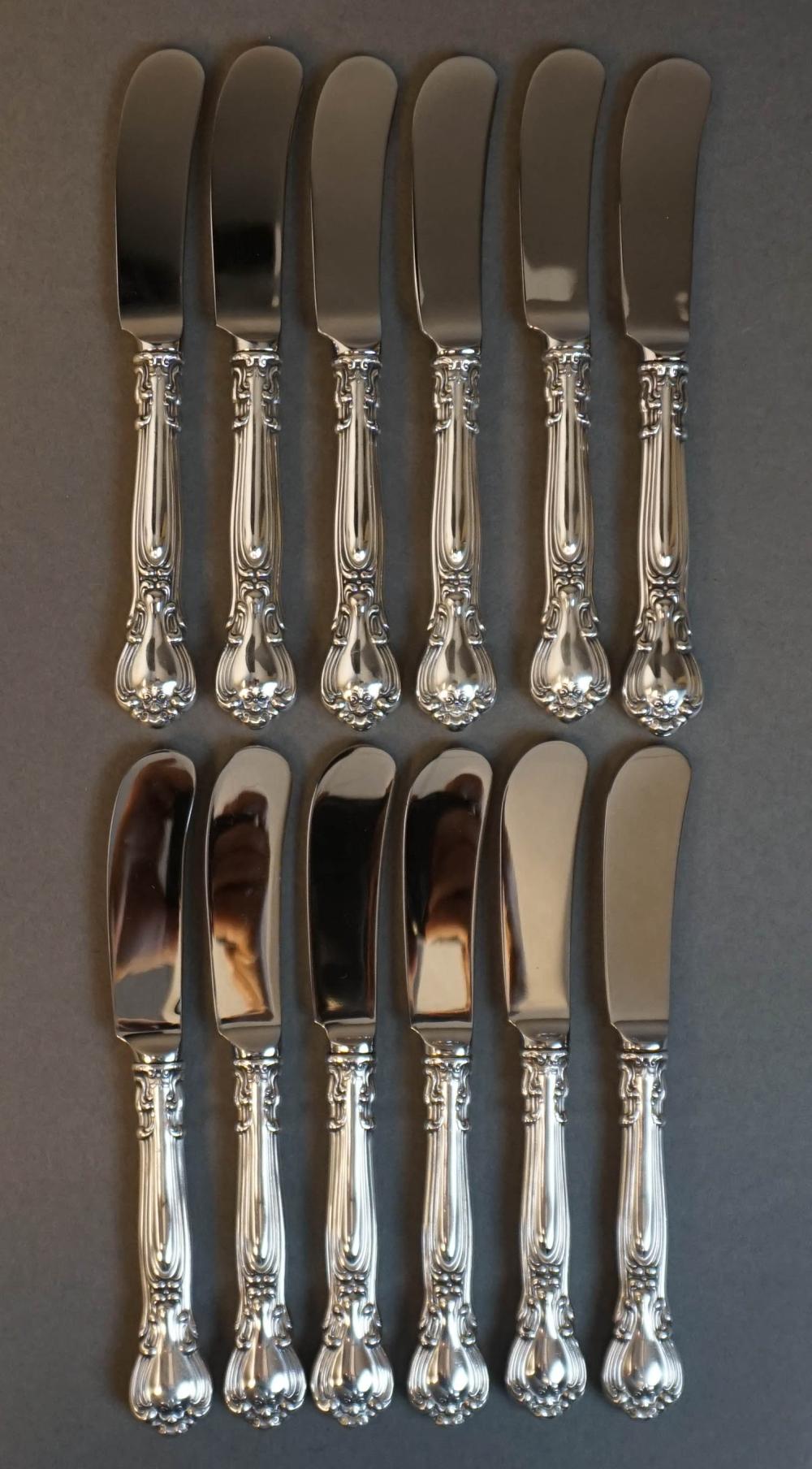 SET OF 12 STERLING SILVER HANDLE