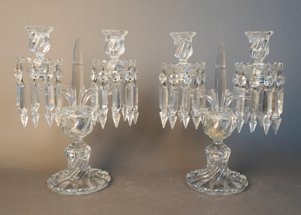 PAIR BACCARAT CONSULAR STYLE CRYSTAL