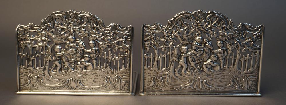 PAIR ENGLISH SILVERPLATE BOOKENDS  2e82f9