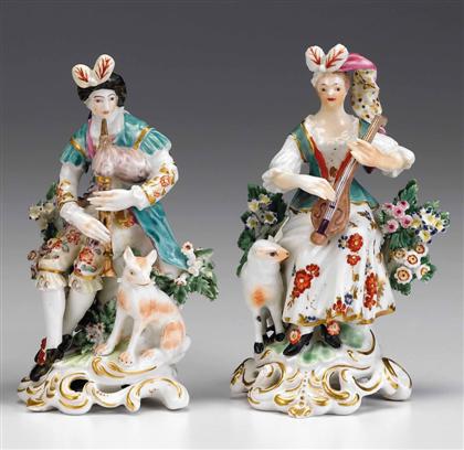 Pair of Derby porcelain figures