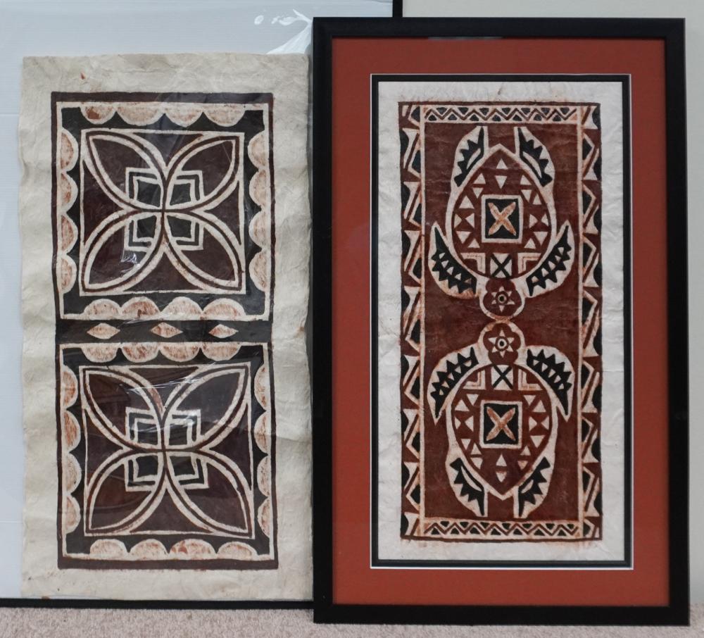 TWO PACIFIC ISLAND WORKS OF ART,