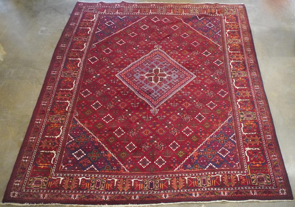 PERSIAN ESFAHAN RED GROUND RUG,