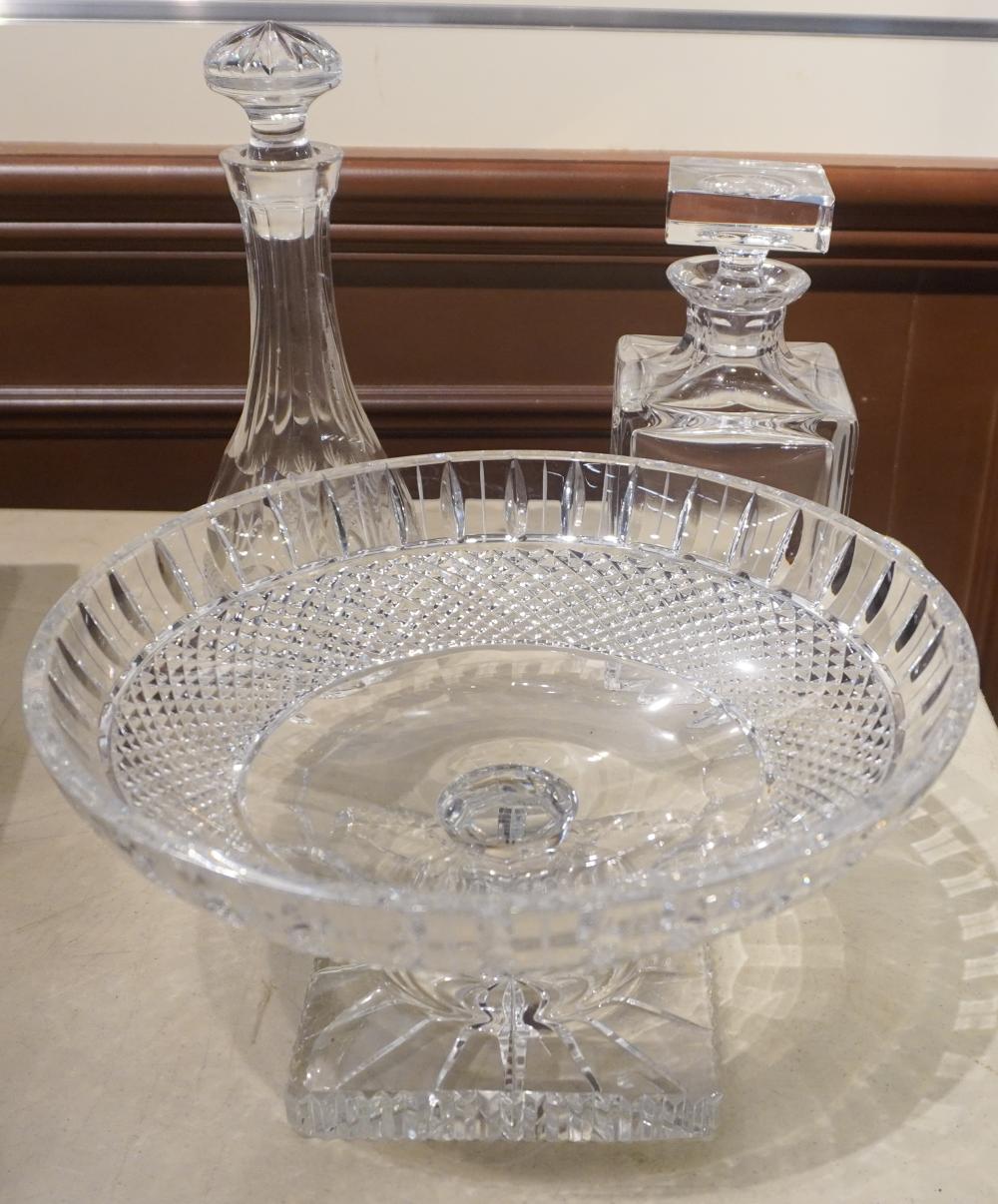 TWO CRYSTAL DECANTERS AND CENTERPIECE 2e83be