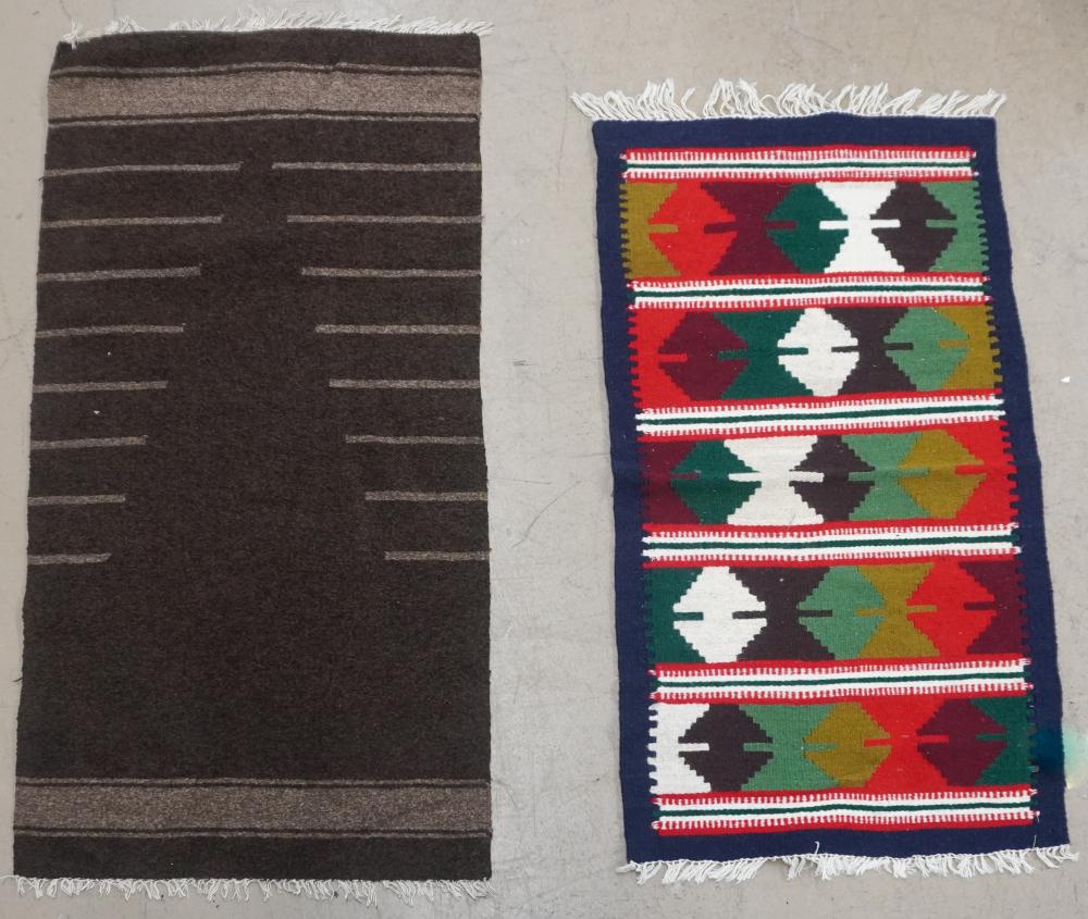 TWO FLAT STITCHED RUGS LARGER  2e84cd