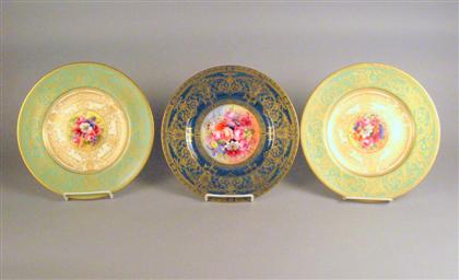 Three Royal Worcester floral painted