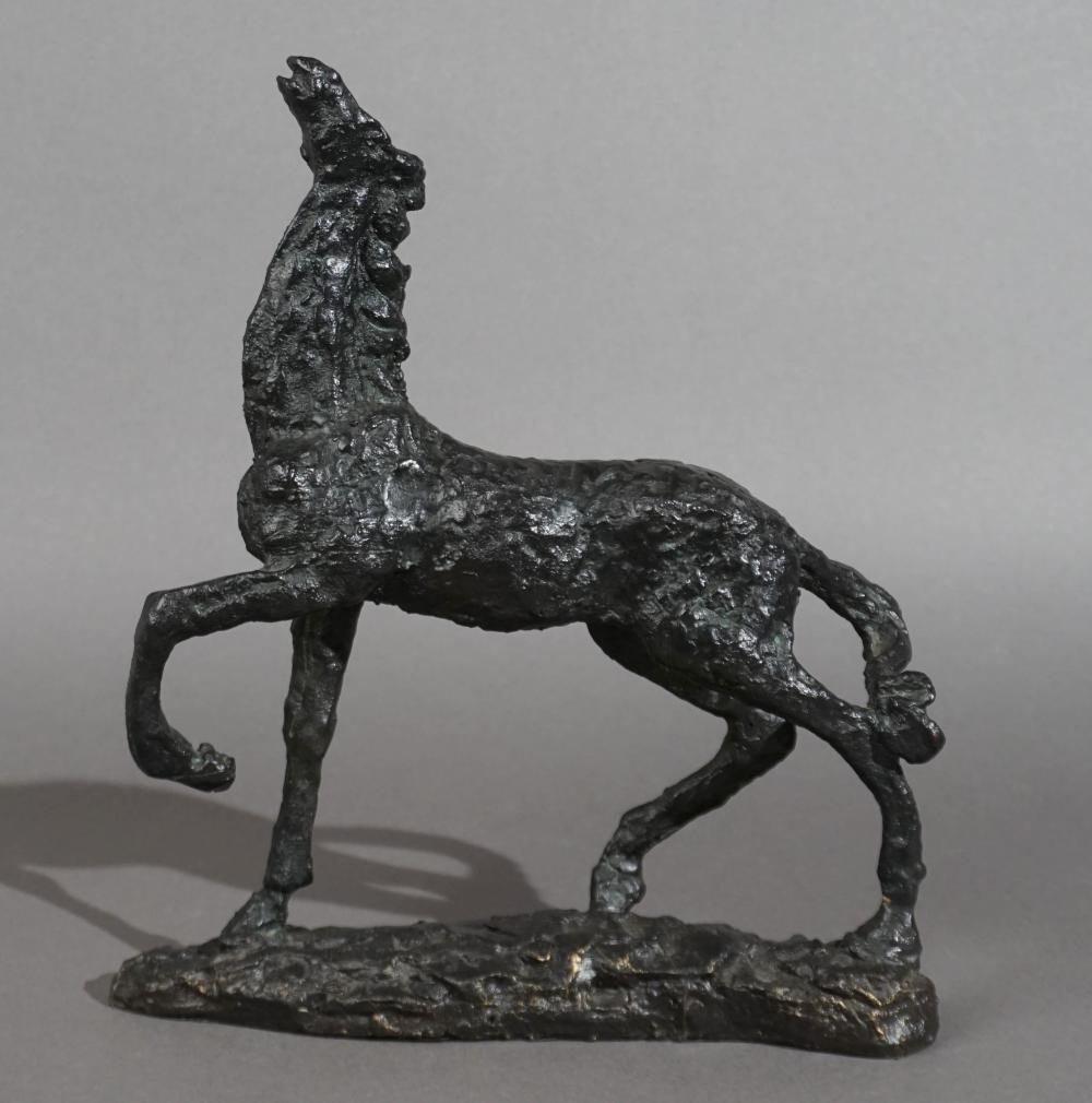 BRUTALIST BRONZE FIGURE OF A HORSE,