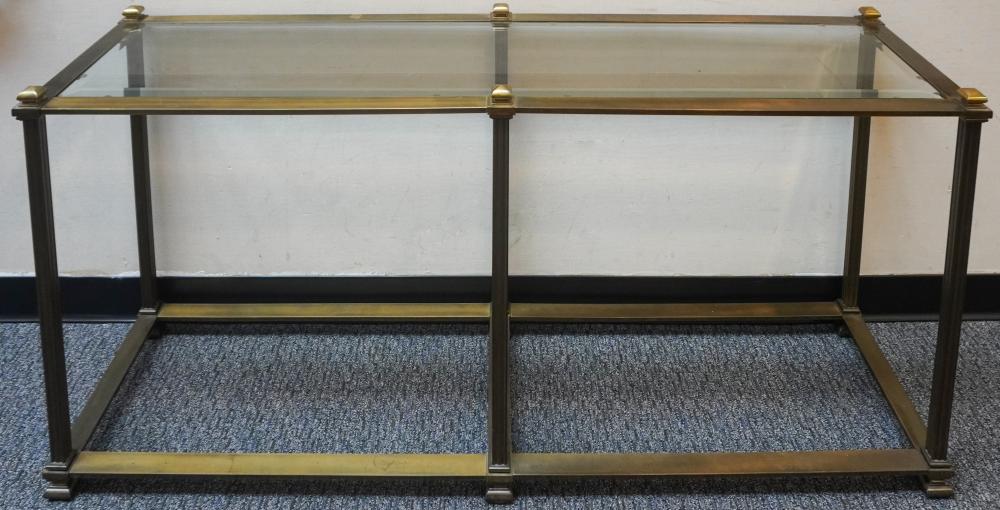 CONTEMPORARY BRASS AND GLASS TOP 2e85f3