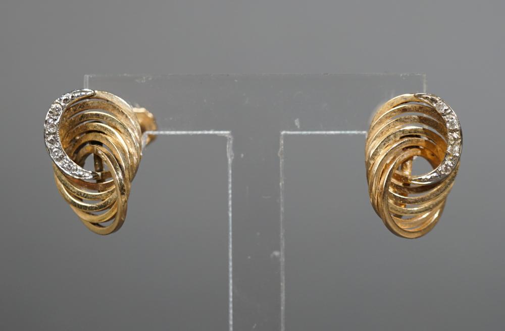 PAIR OF 14 KARAT YELLOW GOLD AND 2e8613