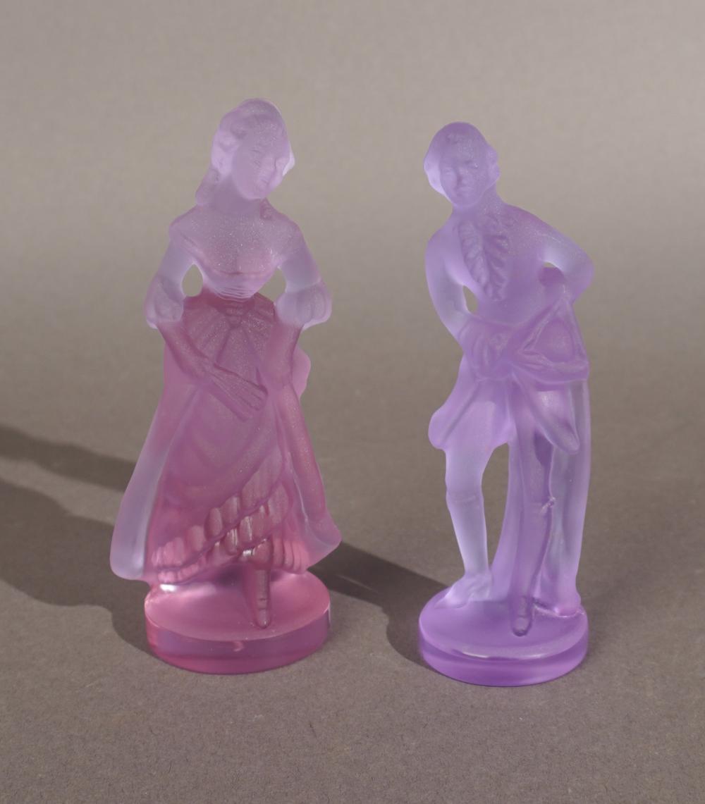 PAIR MOLDED PALE AMETHYST GLASS
