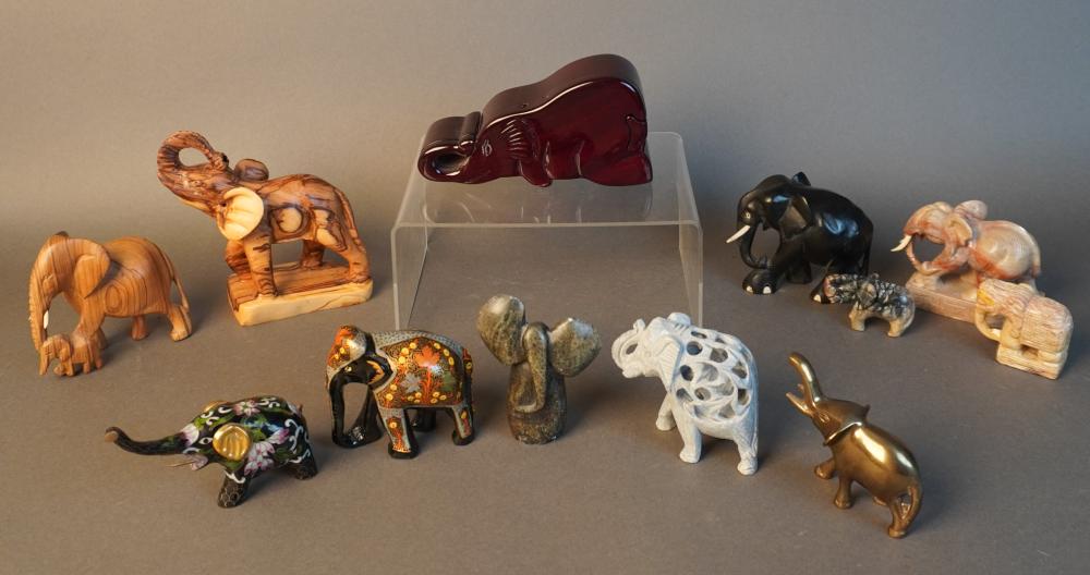 COLLECTION OF ASSORTED ELEPHANT FIGURINES,