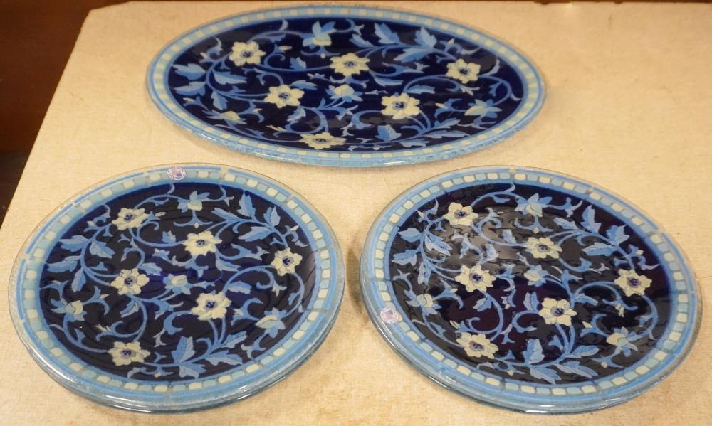 SET OF SEVEN PEGGY KARR BLUE FLORAL 2e876e