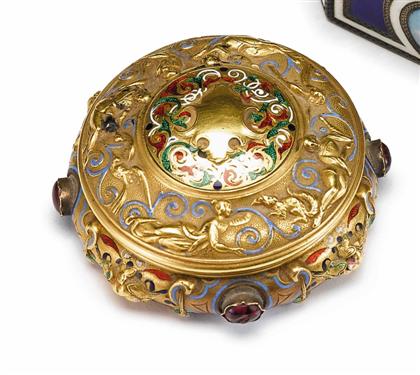 French gold, enamel and amethyst