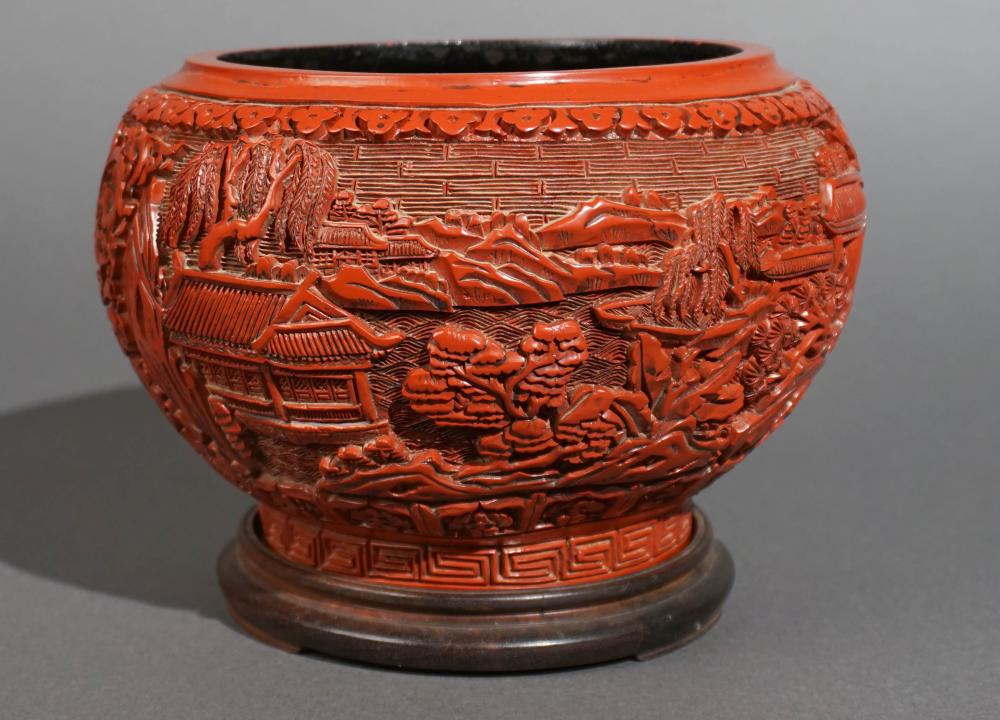 CHINESE CINNABAR LACQUER BOWL ON 2e879b